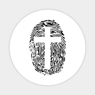 jesus-christ-team jesus- religious - gift - cross fingerprint Magnet